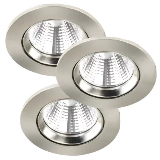 Zestaw trzech srebrnych oczek sufitowych Fremont