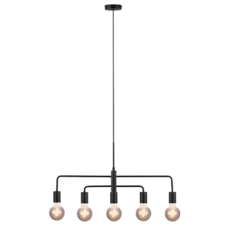 Czarna wisząca lampa Gloom z regulowanymi ramionami