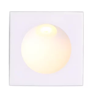 Biała, kwadratowa oprawa schodowa Time LED