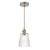 Wisząca lampa Hadano w antycznym chromie ze szklanym kloszem
