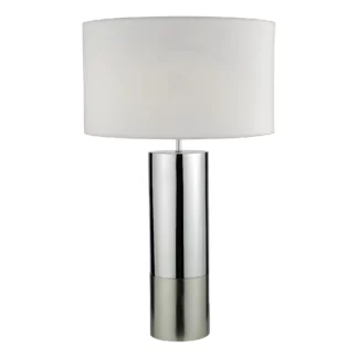 Lampa stołowa Ingleby w kolorze chromu z eleganckim abażurem