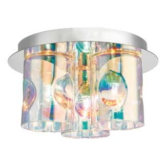 Lampa sufitowa INTER 3 z iryzowanym szkłem