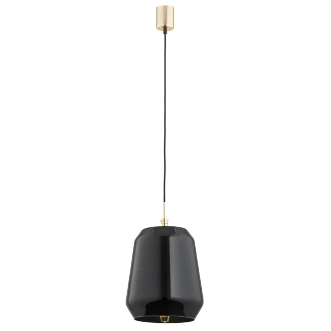 Lampa wisząca Irun z dużym czarnym kloszem