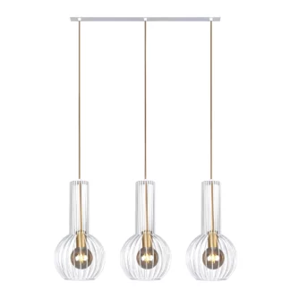 Biała wisząca lampa Arvi z trzema kloszami