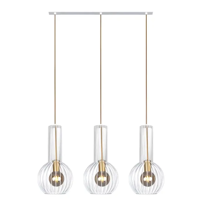 Biała wisząca lampa Arvi z trzema kloszami
