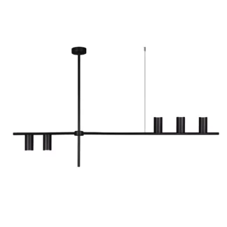 Czarna wisząca lampa Rocco z podłużną listwą
