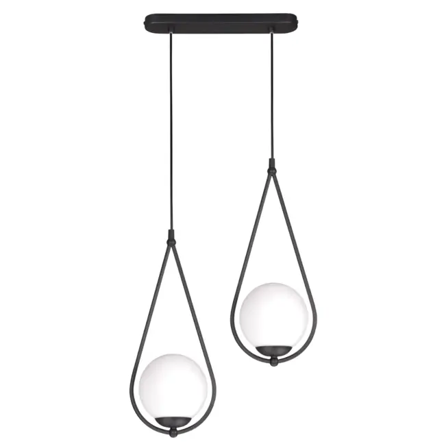 Nowoczesna podwójna lampa wisząca Neve z szklanymi kloszami