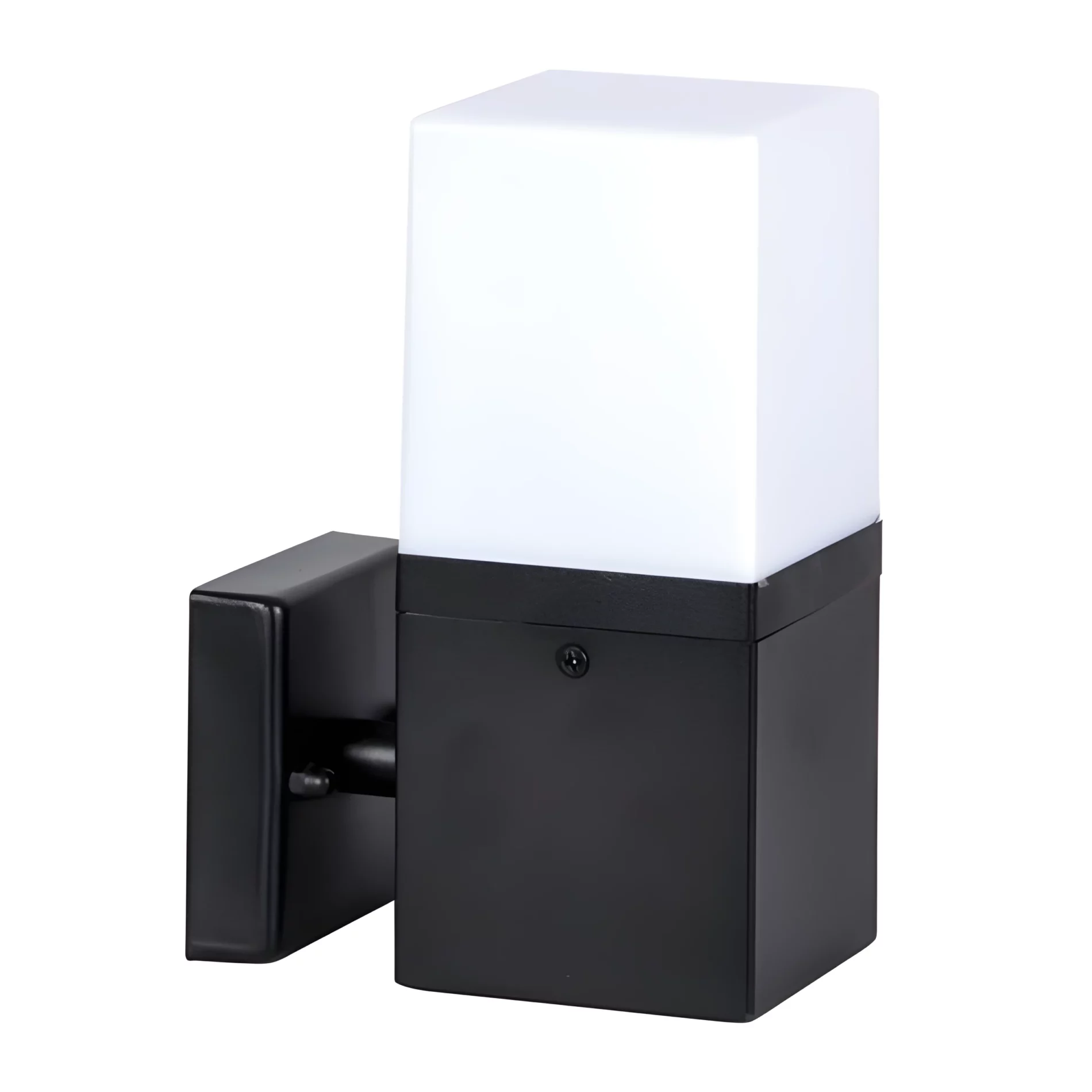 Zewnętrzny kinkiet Geneva z czarną podstawą i białym kloszem