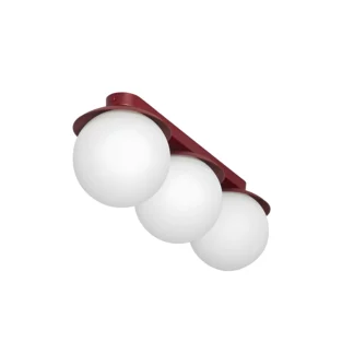 Lampa sufitowa do salonu Kuul B - szklane klosze, burgundowa