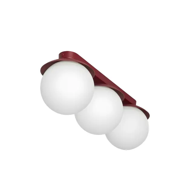Lampa sufitowa do salonu Kuul B - szklane klosze, burgundowa