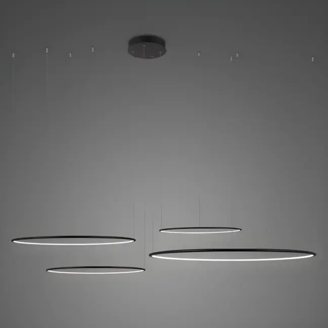 Duża wisząca lampa Shape No.4 CO4 o średnicy 100 cm z okręgami LED
