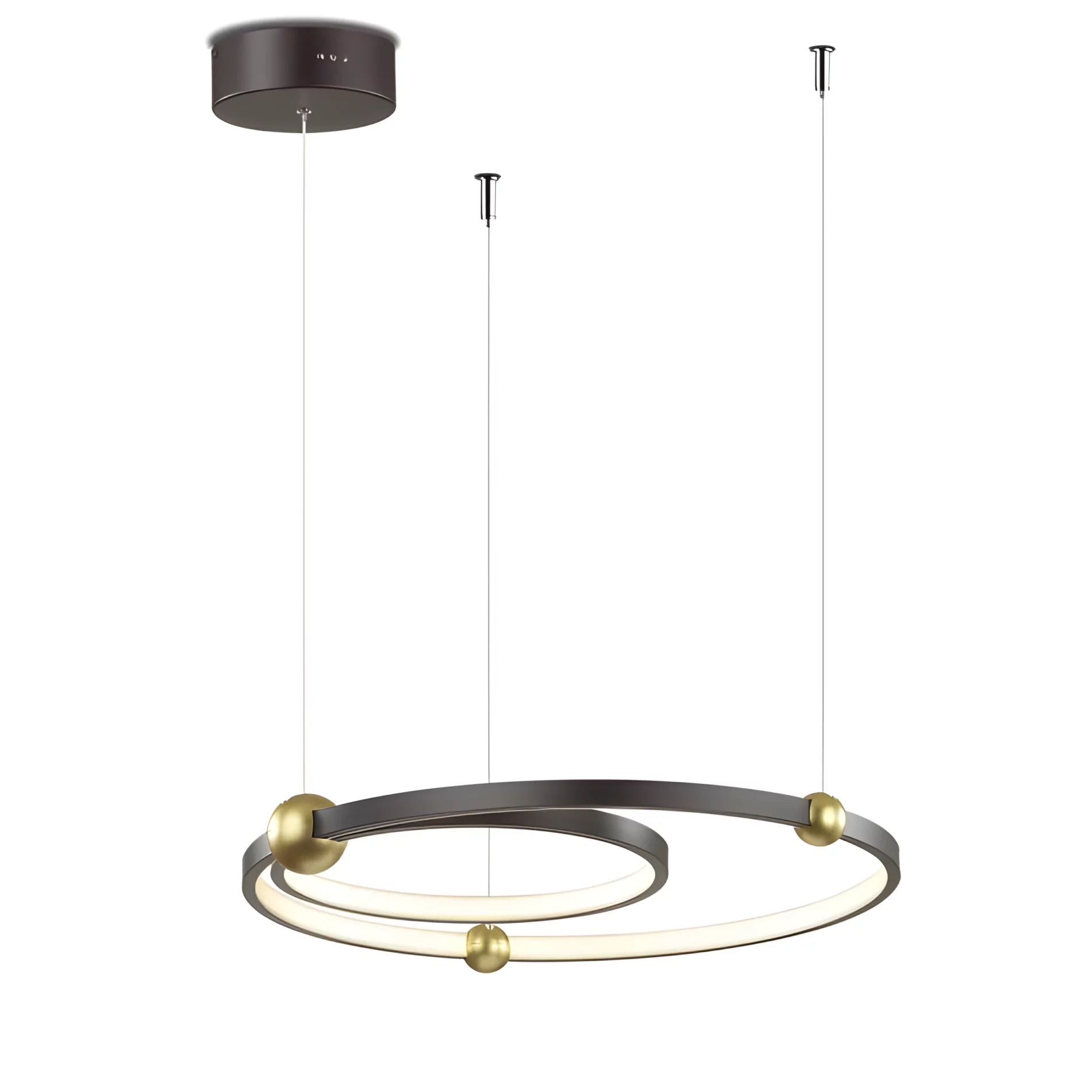 Stylowa czarna lampa wisząca LED Ring Aurora