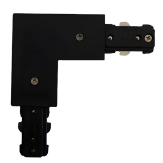 Czarny łącznik w kształcie litery "L" do systemu szynowego Light Prestige, 1F