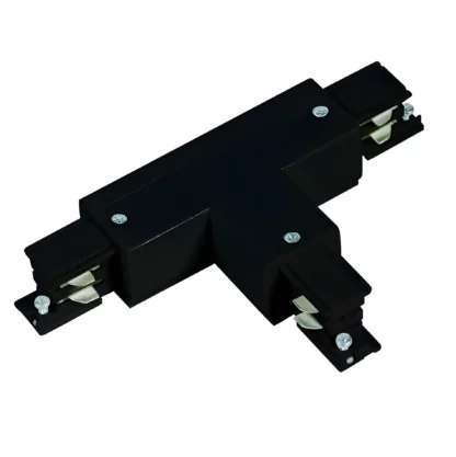Czarny łącznik w kształcie "T" do systemu szynowego Light Prestige, 3F