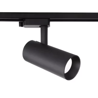 Czarny sufitowy reflektor Ice do jednofazowego systemu szynowego