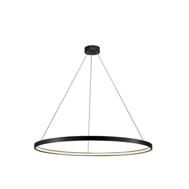 Czarna wisząca lampa LED Ring o średnicy 40 cm i barwie światła 4000K