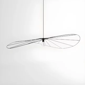 Czarna wisząca lampa Eskola z kloszem z drutu