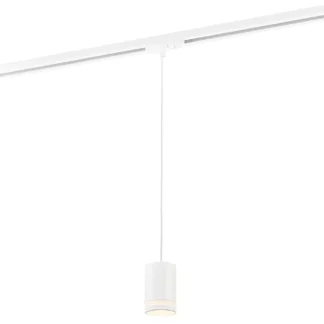 Biała wisząca lampa Link Rondie od Nordlux, kompatybilna z systemem szynowym