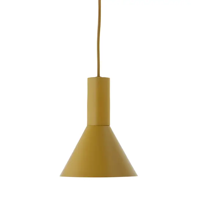 Wisząca lampa Lyss w musztardowym kolorze