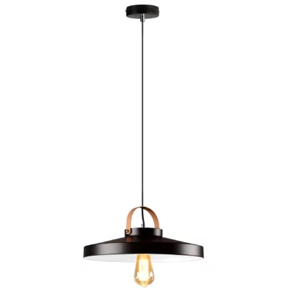 Czarna wisząca lampa Next z szerokim kloszem