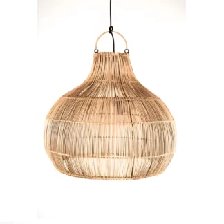 Wisząca lampa Bruno z rattanu w stylu boho