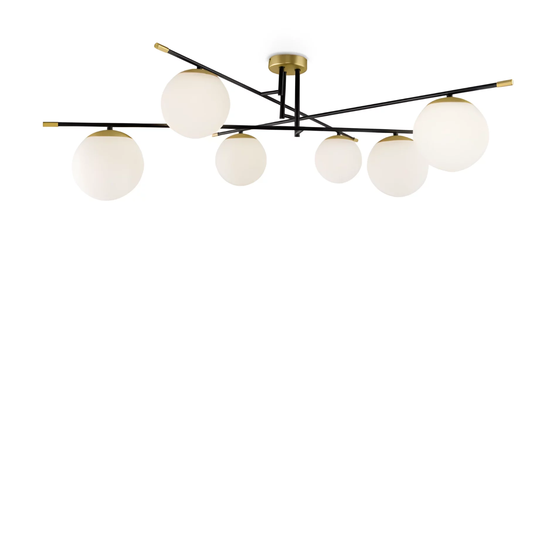 Żyrandol sufitowy Nostalgia z szklanymi kloszami