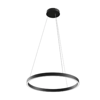Czarna wisząca lampa LED Rim o średnicy 60 cm