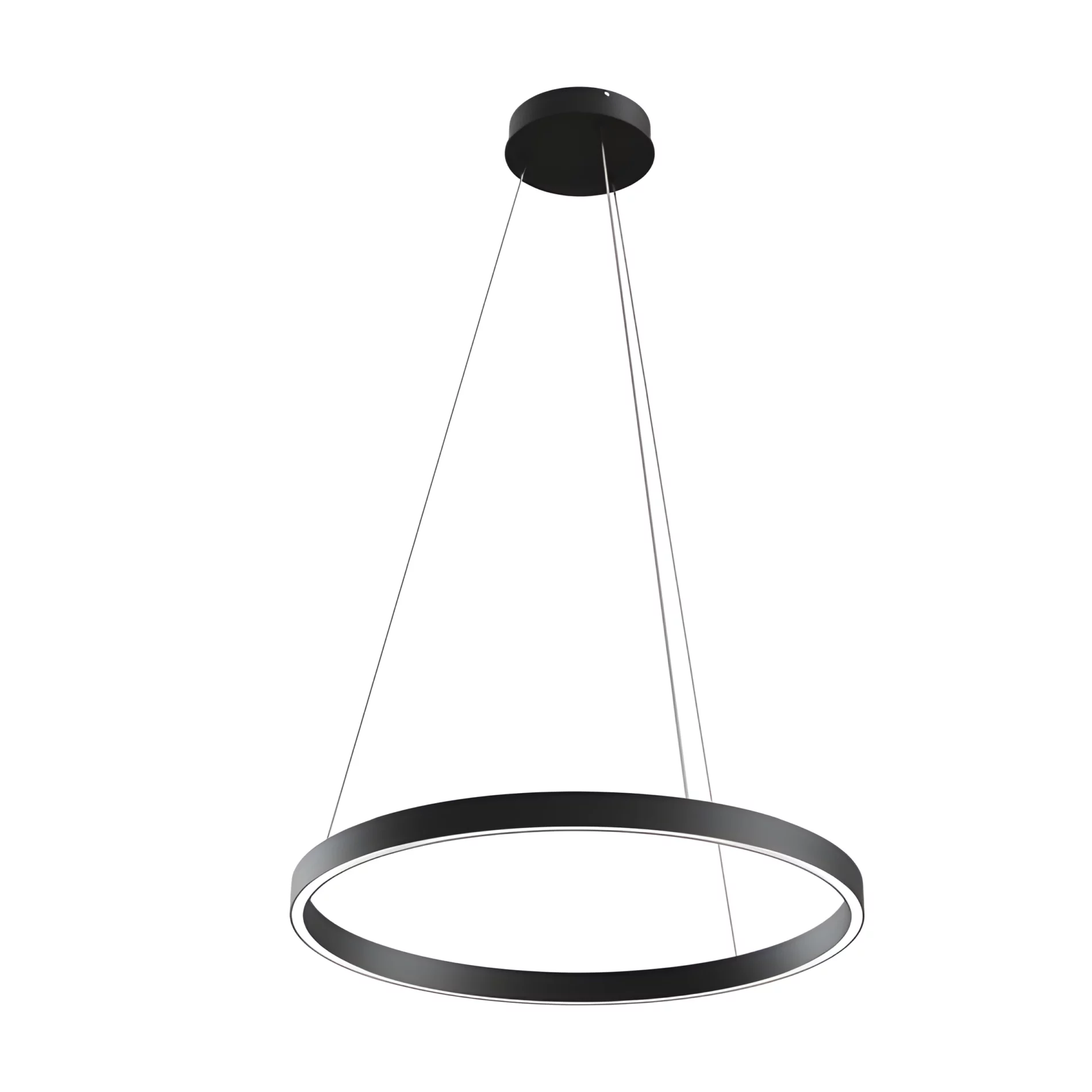 Czarna wisząca lampa LED Rim o średnicy 60 cm