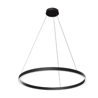 Czarna wisząca lampa Rim – duży pierścień o średnicy 80 cm