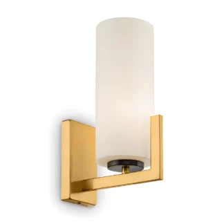 Złoty kinkiet Fortano ze szklanym kloszem