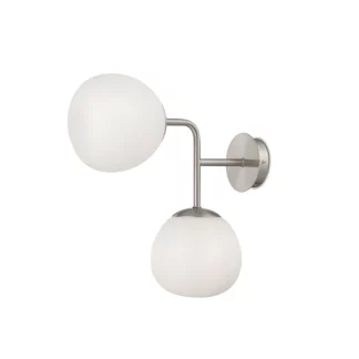 Srebrny kinkiet Erich z podwójnym źródłem światła