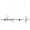 Czarna wisząca lampa Orion z szklanymi kulami o długości 90 cm