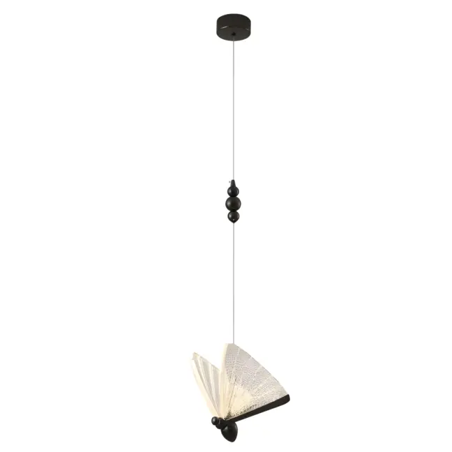 Wisząca lampa dziecięca Bee z czarnym kloszem i oświetleniem LED