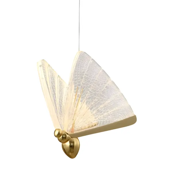 Złota wisząca lampa Bee z wbudowanym oświetleniem LED