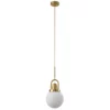 Lampa Pearl z wiszącym szklanym kloszem w złotym wykończeniu