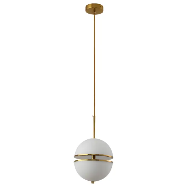 Stylowa lampa wisząca Sfera 1 z mlecznym kloszem w kształcie kuli