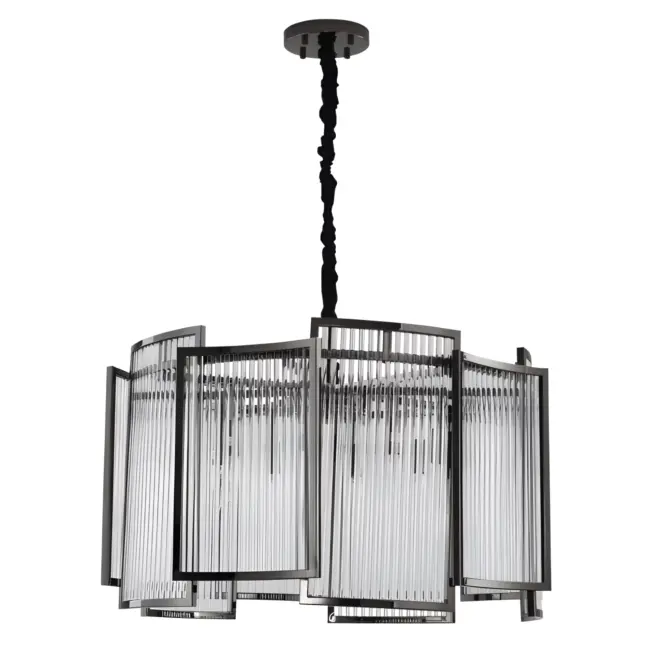 Stylowa czarna lampa wisząca Imperio o średnicy 80 cm