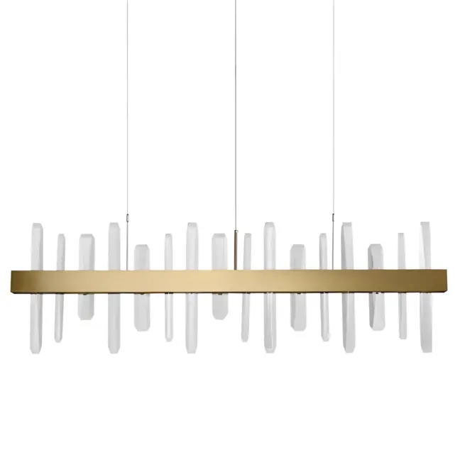 Złota lampa wisząca Arctic LED o długości 100 cm w eleganckim stylu