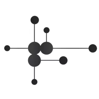 Dekoracyjna czarna lampa ścienna Clex z sześcioma diodami LED
