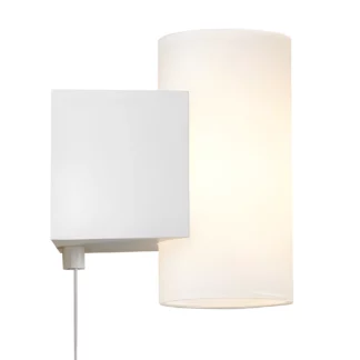 Biały kinkiet Mona od Nordlux z szklanym kloszem i oświetleniem LED