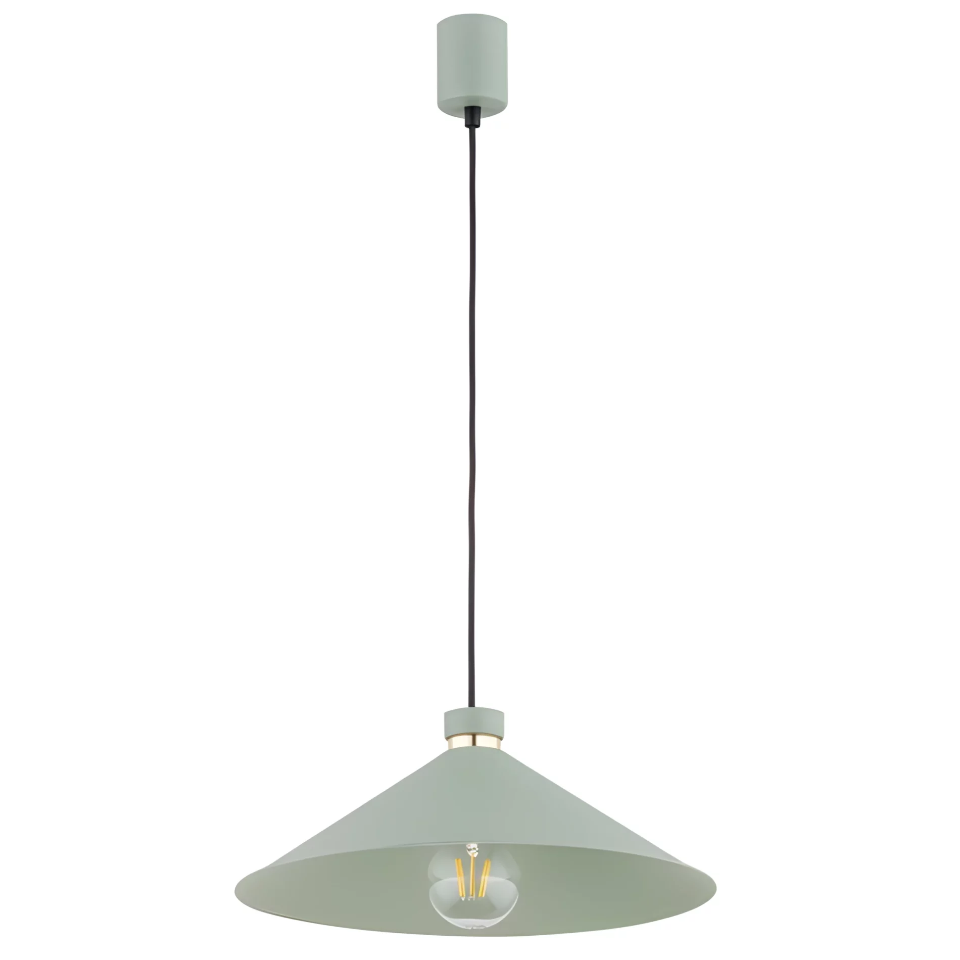 Wisząca lampa Nashville w kolorze szałwii z szerokim kloszem