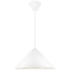 Biała wisząca lampa Nono 49 w stylu japandi od DFTP z dużym, szerokim kloszem