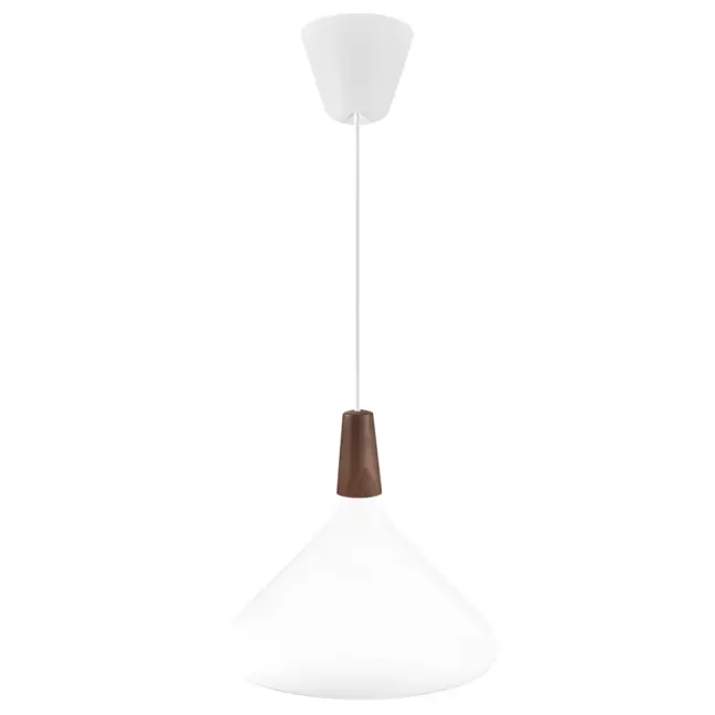 Biała wisząca lampa Nori 27 od DFTP, idealna nad stół