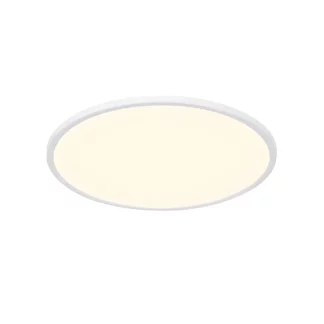 Duży biały plafon Oja 42 z oświetleniem LED, IP54 i czujnikiem ruchu