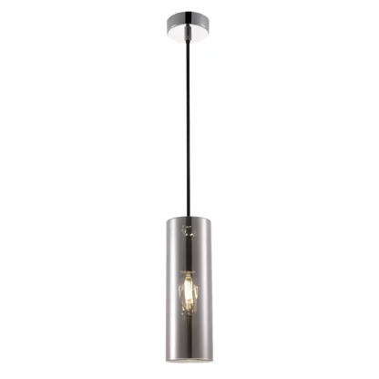 Wisząca lampa Gioia z przezroczystego szkła w kolorze chromu