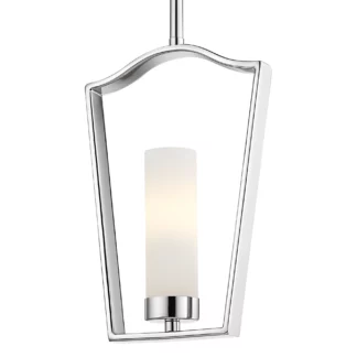 Niewielka wisząca lampa Dublin w srebrnym kolorze z kloszem ze szkła