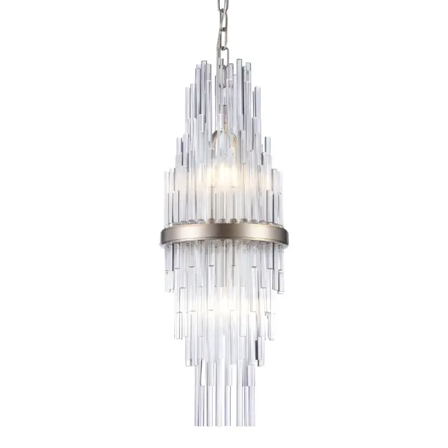 Szklana wisząca lampa Reykjavik w kształcie pionowej tuby