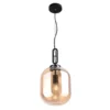 Stylowa wisząca lampa Honey z bursztynowym kloszem