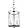 Srebrna wisząca lampa New York z kloszem ze szkła