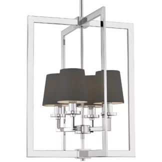 Elegancka wisząca lampa London z czarnymi abażurami